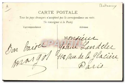 BORDEAUX — Sur la Garonne (torpilleur étrauger) — PP. n°6 — Reverso