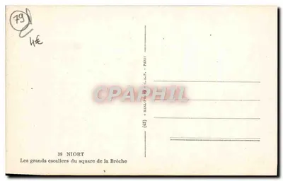 Niort — Wielkie schody w ogrodzie Brèche — G.A.P. Paryż — Rewers