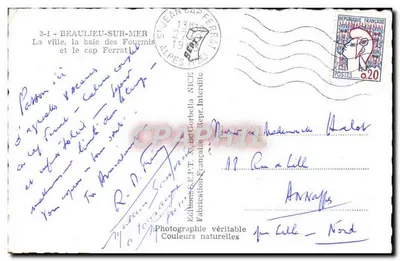 Beaulieu-sur-Mer — Miasto, zatoka Fourmis i kap Ferrat — Wydawnictwo S.E.P.T. Francja — Rewers