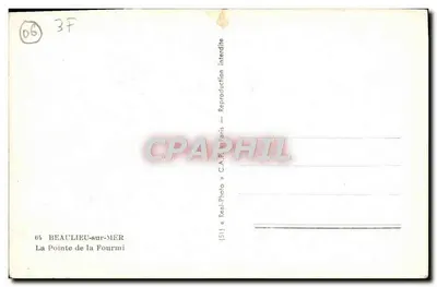 La Pointe de la Fourmi — Beaulieu-sur-Mer — C.A.P. Paris — Rewers