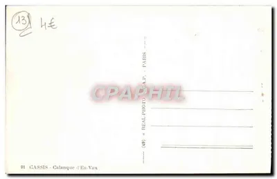 Calanque d'En-Vau — Cassis — editor C.A.P. Paris — Verso