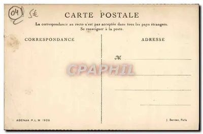 Annot — Zabytkowy monument — Agenda P.L.M. 1926 — Rewers