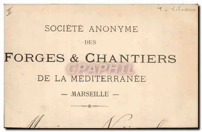 Vista de centrais — Sociedade Anônima das Forjas & Chantiers da Mediterrânea — Marselha — Verso