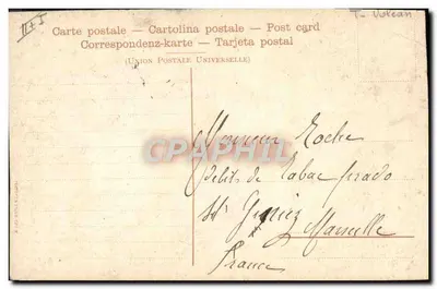 Erução do Vesúvio - Pino do 7 de abril de 1906 — editor Napoli, n° 202 — Verso
