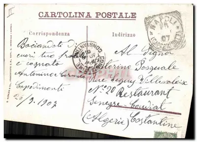 Vesúvio — Erupção vulcânica, abril de 1906 — G. RÜNKLEIN & Cie, Nápoles — Verso