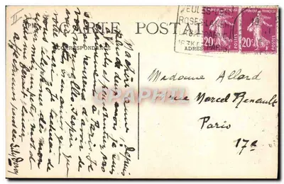 Veuves-Les-Roses — Les Cressonnières — Edit. P. Noël, Tapissier-Journaux — Verso