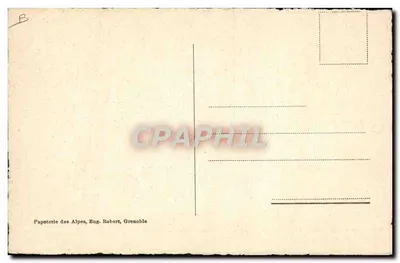 Salto de esqui — Hansen Durban, campeão norueguês (26 m) — Papeterie des Alpes, Eug. Robert, Grenoble — Verso