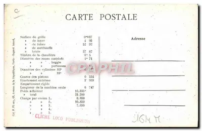 Locomotief n°170 — Compagnie van het Westen — Ateliers d'Assel — Parijs — Achterkant