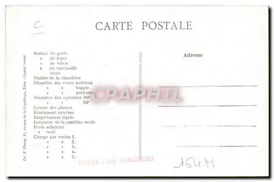 Locomotora Nord n°3121 — Las Locomotivas Francesas (Nord) — F. Friery, París — Reverso