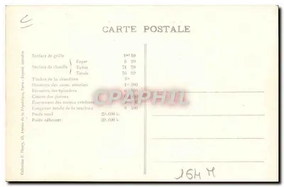 Machine-tender N° 30-022 — Les Locomotives Françaises (État) — F. F. PARIS — Verso