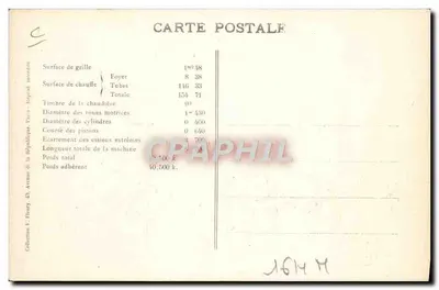 Locomotiva francesa n° 030.802 — Estado — Paris — Verso