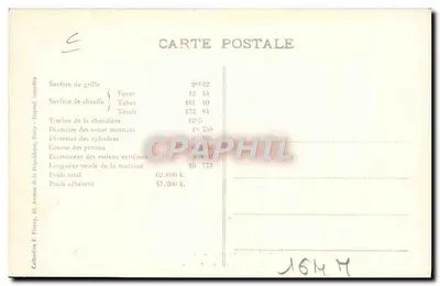 Locomotiva francesa n° 230-329 — Estado — Editor F. F. Paris, série C-15 — Verso