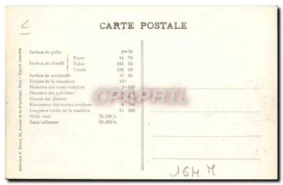 Locomotiva francesa n° 230-793 — Estado — Coleção F. Flinry, Paris — Verso