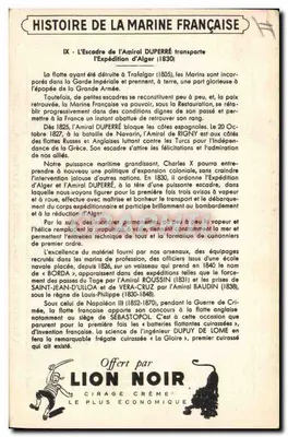 Flota admirała Duperré podczas ekspedycji do Algerii — Historia marynarki francuskiej — Wydawca Lion Noir — Rewers