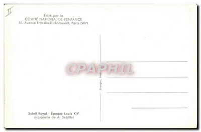 Soleil Royal — Epoka Ludwika XIV — Aquarelka A. Sebille — Rewers