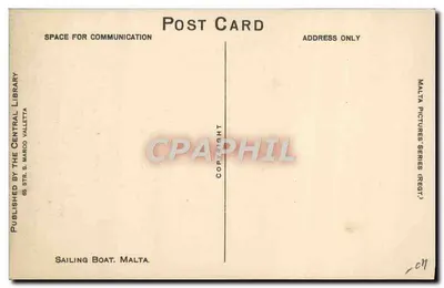 Navio a vela — Malta — Editor: Malta Pictures Series (Regt.) — Verso