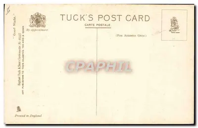 Jovem mulher em robe de noite — segurando um bandeja — Tuck's Post Card n°4553 — Verso