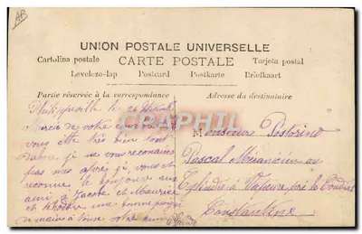 Nu feminino — fotografia — Union Postale Universelle — Verso