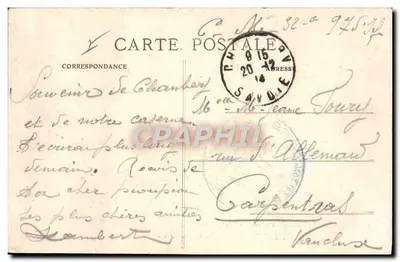 Chambéry (Savoia) — Caserma Curial (Fanteria) — Coll. L. Grimal, Chambéry — Verso