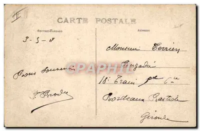 Bilhete postal antigo Militaria La Rochelle Caserne Renaudin — Verso