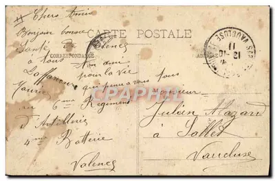 Valence - Quartiere d'Artiglieria — Edizione Alautique, n°112 — Verso
