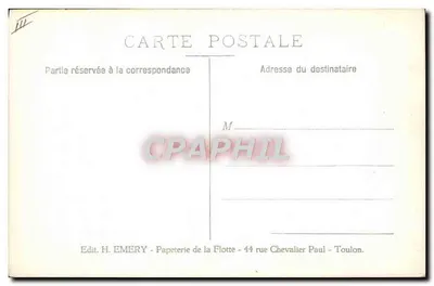 Navi da guerra in mare — Editore H. EMERY, Tolone — Verso