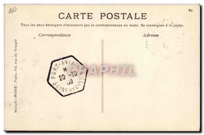 Latham sobre Antoinette VI conduzido pela Escopette — Locomoção aérea — 13 de julho de 1909 — Verso