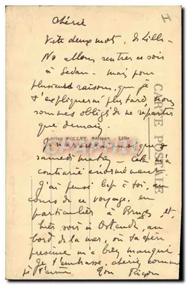 Lille - Widok Bourse i Teatru — L.P. 68 — Stara pocztówka, wydawca Ancien Pollet — Rewers