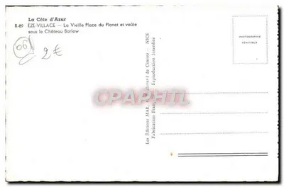 ÉZE-VILLACE — Stara Piazza i łuk pod Zamkiem Barlow — Wydawnictwo Cimiez — Rewers