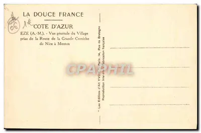Eze (A.-M.) — Ogólny widok wsi z Drogi Grande Corniche — Yvon — Rewers