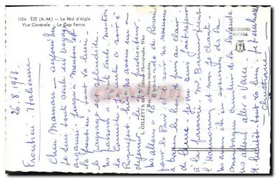 Éze (A.M.) — Widok ogólny — Kap Farat — Wydawca L. Gillet & Cie, N° 1004 — Rewers