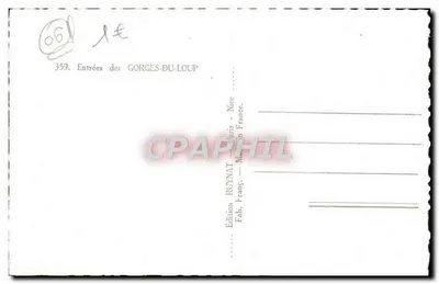 Wejścia do Gorges-du-Loup — widok mostu — wydawnictwo RUNYAT, Nice — Rewers