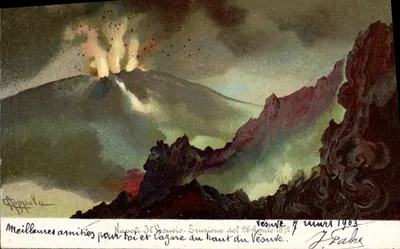 Eração do Vesúvio — 26 de abril de 1872 — gravura de Steppola