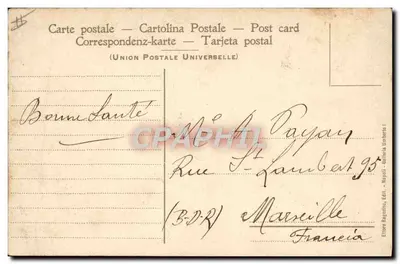 Napoli - Erypcja Wulkanu Wезувiusza - Kwiecień 1906 — Wydawca Ettore Begorini — Rewers