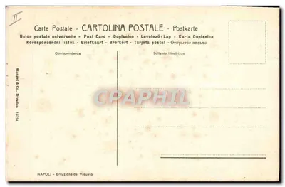 Erypcja Wulkanu Wезувiusza — NAPOLI — Stempel & Co. Dresda 1974 — Rewers