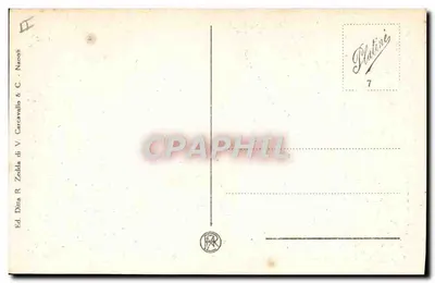Wulkan Vesuvius w erupcji — Napoli — wydawca Plutine, nr 7 — Rewers