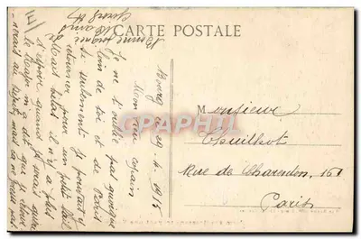 Fazendeira Bressane ordenhando uma vaca — Vve Ravlier, editor Bourg - Cl. A. Cordier — Verso
