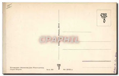 Sci e mucche nelle Alpi — Schweizer Heimatbilder Postkarten, serie 509, n° 20196 a — Verso