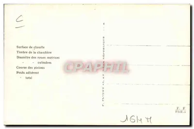 Machine-tender N° 30-912 — Ancien 0301-0305 — Estado — C & C F — Verso