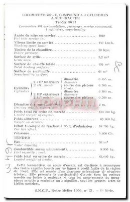 Locomotiva 232.U.I — S.N.C.F., 1ª serie — 1949 — Verso