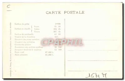Locomotiva francesa n° 141-082 — Série 141-001 a 141-250 — Editor F. F. Paris — Verso