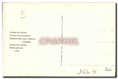 French Locomotive No. 230-970 — Series 230-960 to 230-984 — Publisher F. Flaurry, Paris — Back