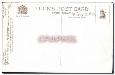 Statki żaglowe — Morze i chmurne niebo — Tuck & Sons, seria II — Rewers