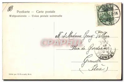 Metz — Teatro e fonte — Editado por F. Connard, Metz — Verso