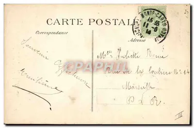 Monte-Carlo — Le Théâtre du Casino — Paul Vasseur, édit. Nice — Verso