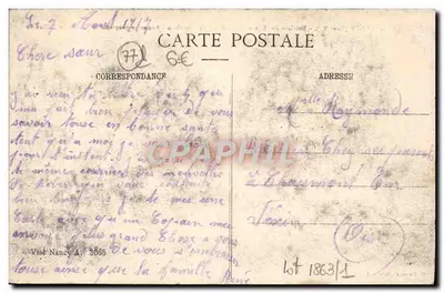 La Ferté-Gaucher (S.-et-M.) — Ruiny zamku Montblin — dawniej własność barona de St-Geniès — M. Roussau, wydawca — Rewers