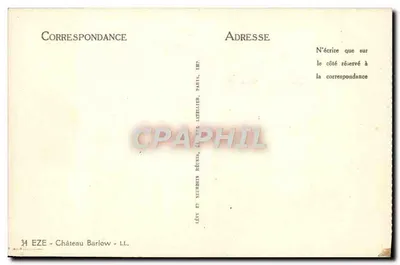 Zamek Barlow — Eze — Wydawca Lévy & Neurbet Réunis, Paryż — Rewers