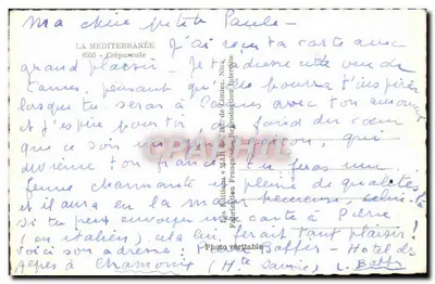 Crepuskuł w Cannes — Morze Śródziemne — Wydawnictwo Francuskie — Rewers
