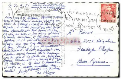 Menton - Grimaldi — Fronteira Franco-Italiana — Édition La Cucogne — Verso