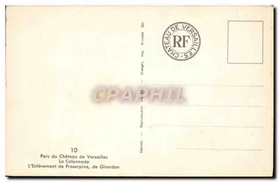 Park Pałacu w Versailles — Kolumnada — Upadek Proserpiny, autorstwa Girardon — Rewers